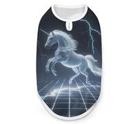 Unicorn White Thundering Mythical Rearing Horse Dog Shirts Sleeveless T-Shirt Pet Tank Top Soft Summer Vests Clothes for Dogs And Cat S