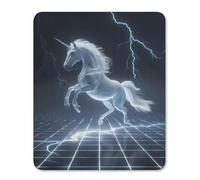 Unicorn White Thundering Mythical Rearing Horse Mouse Pad with Non-Slip Rubber Base Mouse Mat Computer Mousepad for Office