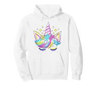 Unicorn with Flowers and Leaves - Minimalist Art Pullover Hoodie
