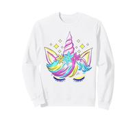 Unicorn with Flowers and Leaves - Minimalist Art Sweatshirt