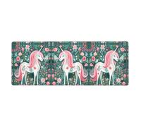 Unicorn with Pink Hair Mouse Pad 11.8x31.5 in. Non-Slip Base for RGB Keyboard, Mouse and Laptop, Suitable for Gaming and Office.