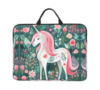 Unicorn with Pink Hair Pattern Laptop Sleeve Case 14 in Suitable for Notebook Computer Tablet Traveling Carrying Simple Case