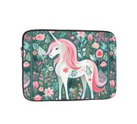 Unicorn With Pink Hair Patterned Laptop Sleeve 12 Inch Shockproof For Slim Protective Notebook Computer Bag Briefcase