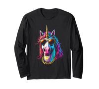 Unicorn With Sunglasses, Cool Funny Rebel Boss Hip Unicorn Long Sleeve T-Shirt