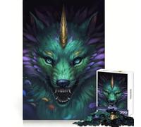 Unicorn Wolf Digital Art Puzzle for Teenagers 1000 Pieces Thinking Skill Restful Activity Neat Edges Xmas Present (50x75cm)