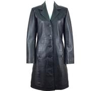 UNICORN Womens Classic Long Coat Real Leather Jacket Black #AK (16)