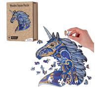 Recent Toys Wooden Jigsaw Puzzle Unicorn - 185 pcs, 26 x 31 cm, unique-shaped, storage box & stand