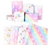Unicorn Wrapping Paper, 8 Sheets Unicorn Birthday Gift Wrap for Girls 50X70CM Happy Birthday Wrapping Paper for Kids Girls Party Baby Shower