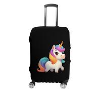 Unicorn1 with Rainbow Mane and Tail Luggage Cover Washable Suitcase Protector Anti-Scratch Suitcase Covers Fits 18-32 Inch S