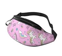 Unicorns and Flowers Crossbody Bag Runner Small Hip Pouch Bum Bag Running Waistpack Bumbag Beltbag Sport Slim Fashionable for Jogging Hiking Woman