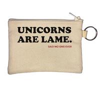Unicorns are Lame Said No One Ever Key Chain Coin Purse Beige