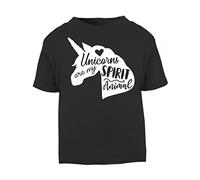 Unicorns are My Spirit Animal Statement [BBY5] Short Sleeve Cotton Toddler t Shirt, 3-4 Years, Black