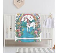 Unicorns by The River Baby Blanket, Super Soft Baby Swaddle Blanket, 30 x 40 Inches, Crib, Soft and Breathable for Baby