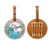 Unicorns by The River Brown Golf tee Storage Bag, Multifunctional Golf tee Storage Bag for Men, Durable PU Material