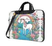 Unicorns by the river Laptop Bag, Multifunctional Shoulder Messenger Bag, 14.96 Inch Long Computer Case, Briefcase Handbag Shoulder Bag