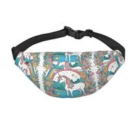 Unicorns by the river Large Fashion Crossbody Waist Bag, Travel Casual Boys Waist Bag, Suitable for Sports, Running, Cycling, Traveling, Fishing