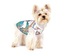Unicorns by the river Small Pet Cotton Vest L Full Print Dog Cat Soft Breathable Elastic Apparel Daily Party Outfit