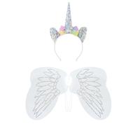 Unicorns Costume Set Unicorns Wing With Headwear Halloween Fairies Wing Unicorns Headband Princess Wing For Theme Party Unicorns Headband Unicorns Wing Kids Unicorns Costume Set For Theme Party