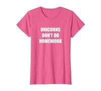 Unicorns Don't Do Homework T-Shirt, Women, Pink Heather, Medium