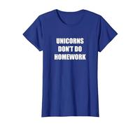 Unicorns Don't Do Homework T-Shirt, Women, Royal Blue, 3X-Large