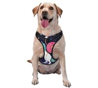 Unicorns Doughnut Rainbow Printed Adjustable Pet Vest Reflective Pet Harness Vest For Walking And Camping L