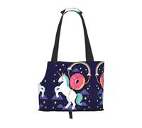 Unicorns Doughnut Rainbow Printed Pet Shoulder Bag Lightweight Breathable Travel Pet Bag 26 * 34cm Weekend Pet Travel Set