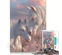 Unicorns in A Pastel Meadow 1000 Piece Teenager Puzzles Mental Focus Game Precision Cut Smooth Edges Christmas Stocking Stuffer Game (50x75cm)