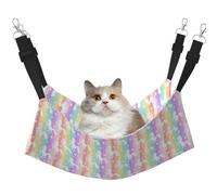 Unicorns On Colorful Stripes Hanging Pet Hammock with Adjustable Straps and Metal Hooks Double Sided Bed