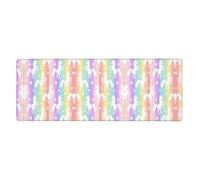 Unicorns On Colorful Stripes Keyboard and Mouse Pad, Extra Large Desk Cover, Spill Resistance Mat for Smooth Tracking