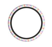 Unicorns On Colorful Stripes Print Elastic Steering Wheel Cover - All Over Printed, High-Grade Chloroprene Rubber - Non-Slip, Durable, Eco-Friendly Wheel