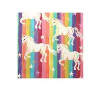 Unicorns On Colorful Stripes Printed Square Jigsaw Puzzle 12.8x12.8 CM, Puzzle Challenging Game for Adults Gifts, Family Fun Decorative Wall Decor