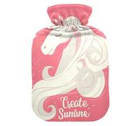 Unicorns Peach Sunshine hot Bottle Water Bag with Soft Cover, 2L Water Bags for Tummy Warmer, Tummy Warmer, Bolsa Caliente para Dolores Menstrual