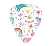 Unicorns Pink 12-Pack Guitar Picks Set â€“ Unique Single-Sided Printed Picks With Abs Material For Acoustic, Electric Guitars & Ukuleles