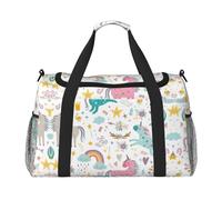 Unicorns Pink Hand Travel Bag - Large Reusable Shopping Bag, Ideal for Camping, Sports, Gym, and Outdoor Activities
