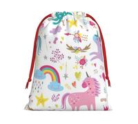 Unicorns Pink Print Gift Stylish Bags Holiday Parties Wedding Favors Candy Wrapping Storage Reusable