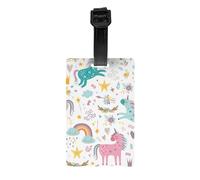 Unicorns Pink Print Luggage Tag Suitcases Identification Labels Set Travel Bag Backpack Suitcase Tags