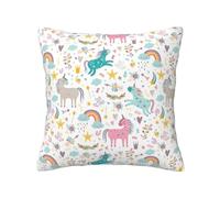 Unicorns Pink Print Practical Throw Pillow Covers Decor All-Season Square Pillowcases Bed Living Room