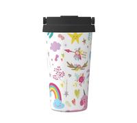 Unicorns Pink Print Stylish Insulated Coffee Mug - Full-Print Design For On-The-Go Sipping