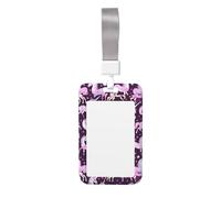 Unicorns Pink Print Vertical Card Badge Holder, Dual-Slide Cover with Soft Lanyard, for Work/Events