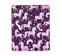 Unicorns Pink Print Vertical Desk Pad, Thick Rubber Base, Washable for Office, Gaming and Home