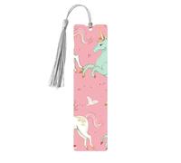 Unicorns Pink Printed Metal Bookmarks M - Gray Lightweight Aluminium Book Marker for Books, Journals & Gifts, Ideal Book Lovers, Holiday Decor & Crafts