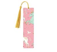 Unicorns Pink Printed Metal Bookmarks S - Gold Lightweight Aluminium Book Marker for Books, Journals & Gifts, Ideal Book Lovers, Holiday Decor & Crafts