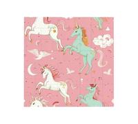 Unicorns Pink Printed Square Jigsaw Puzzle 16x16 CM, Puzzle Challenging Game for Adults Gifts, Family Fun Decorative Wall Decor