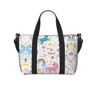 Unicorns Pink Printed Travel Duffel Bag Foldable Gym Duffel Bag Suitable for Travel Work Gym etc