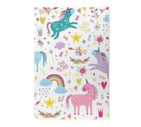 Unicorns Pink Printed Wooden Puzzle 1000 Piece, Cute Puzzle Game in Plastic Box for Family Entertainment and Brain Training Gifts