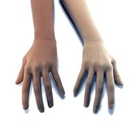 Unicorns Poop Glitter Nude Illusion Second Skin Sheer Seamless Gloves with Elastic Top Seam in Beige, Tan; Over Elbow; Unisex, Beige, One Size