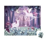 Janod - 54 Piece Puzzle - Unicorn Theme - Fine Motor Skills and Concentration Educational Game - Handle Case - Made in France - FSC Certified - Vegetable Inks - From 5 years, J02555