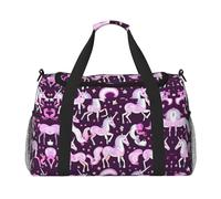 Unicorns Red Travel Bag, Weekender Bags For Women Men For Outdoor Adventures, Ideal For Camping And Hiking, Black, One Size