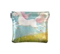 Unicorns Running in The Meadow Fashion Women's Small Leather Change Purse Convenient Card Cases Money Organizers for Men Women Travel monedero Chico para monedas