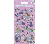 Unicorns Sparkly Reusable Stickers | Perfect for Craft Activities for Children and Adults | Reusable on Non-Porous Surfaces